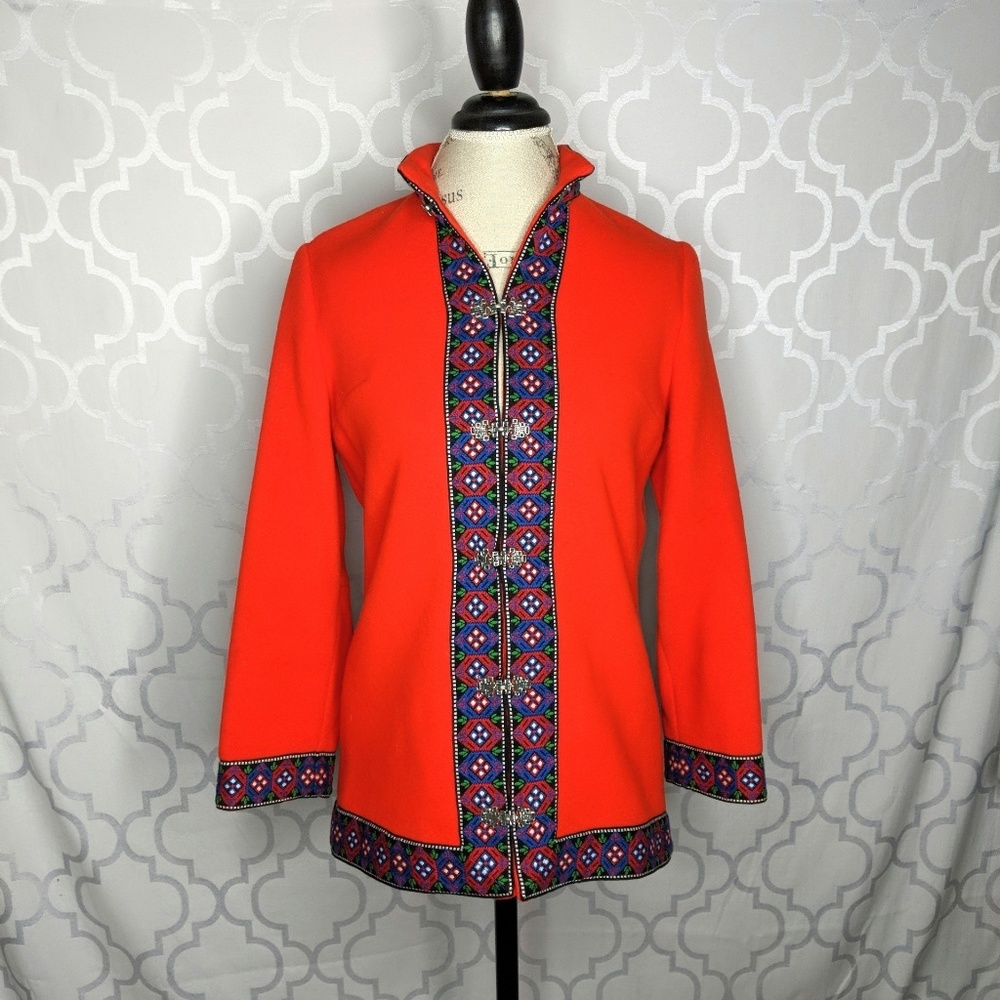 Vtg Danico Model Red Wool Coat
